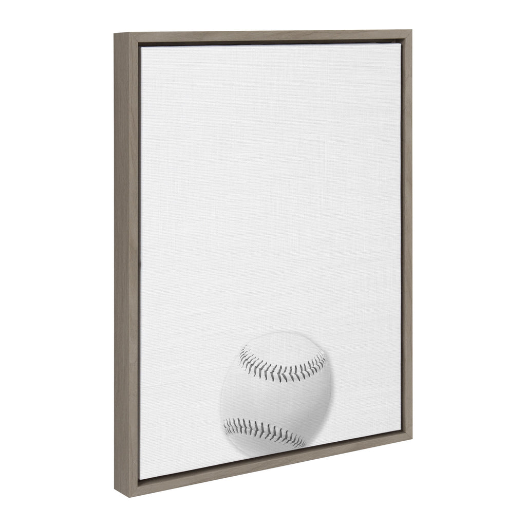 Sylvie Baseball Portrait Framed Canvas, Gray 18x24