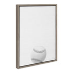 Sylvie Baseball Portrait Framed Canvas, Gray 18x24