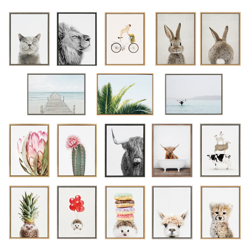 Sylvie Bubble Gum Giraffe Framed Canvas by Amy Peterson Art Studio