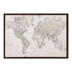 Sylvie Vintage World Map Framed Canvas by The Creative Bunch Studio