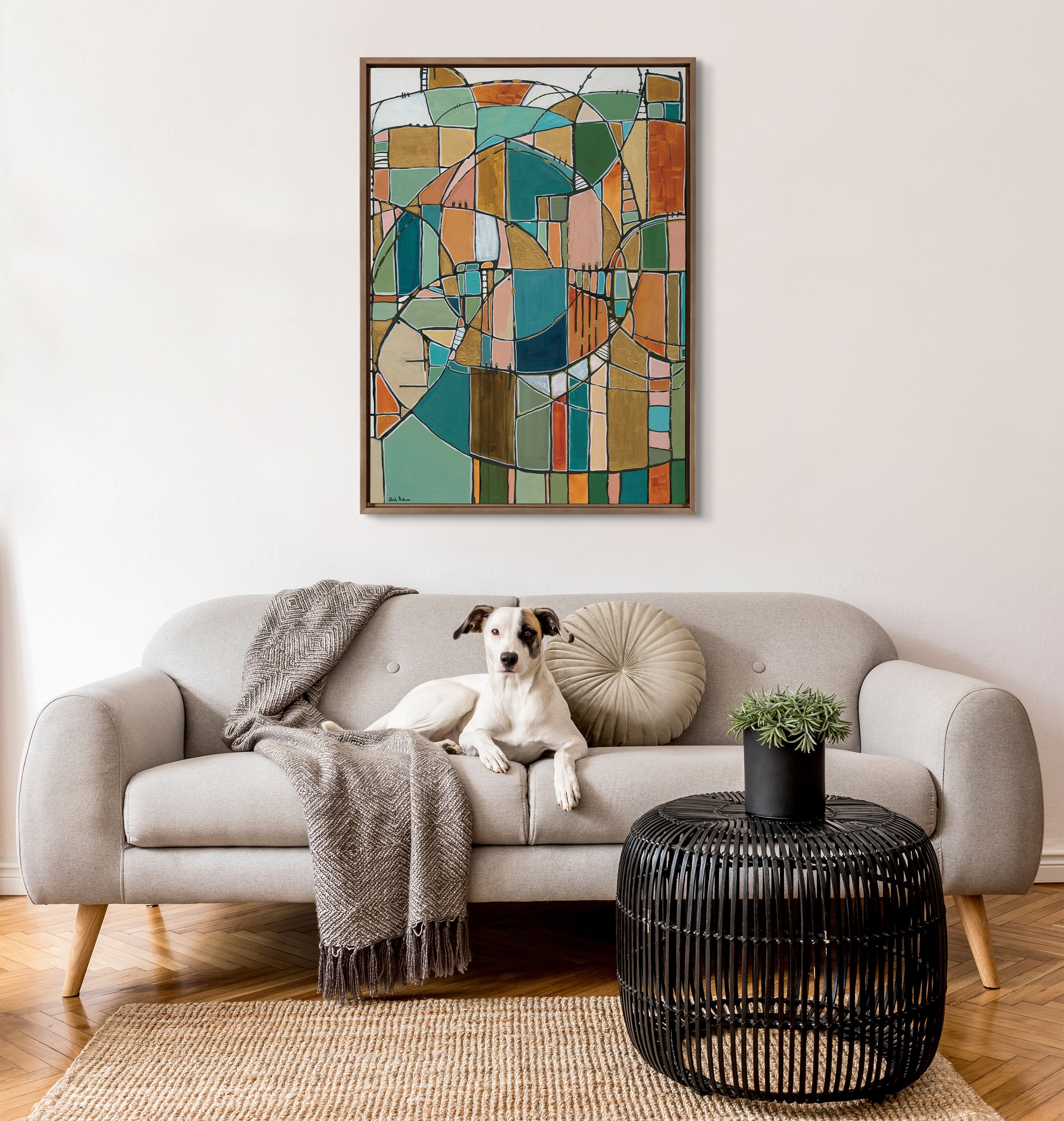 Sylvie Stardust Chords Framed Canvas by Leah Nadeau