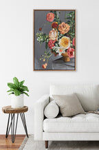 Sylvie Beaded Floral Emergence Framed Canvas by Mackenzie Nelson