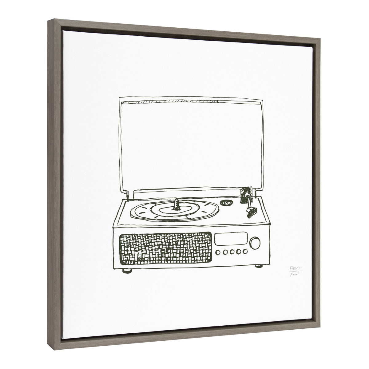 Sylvie Victrola Record Player Framed Canvas by Statement Goods