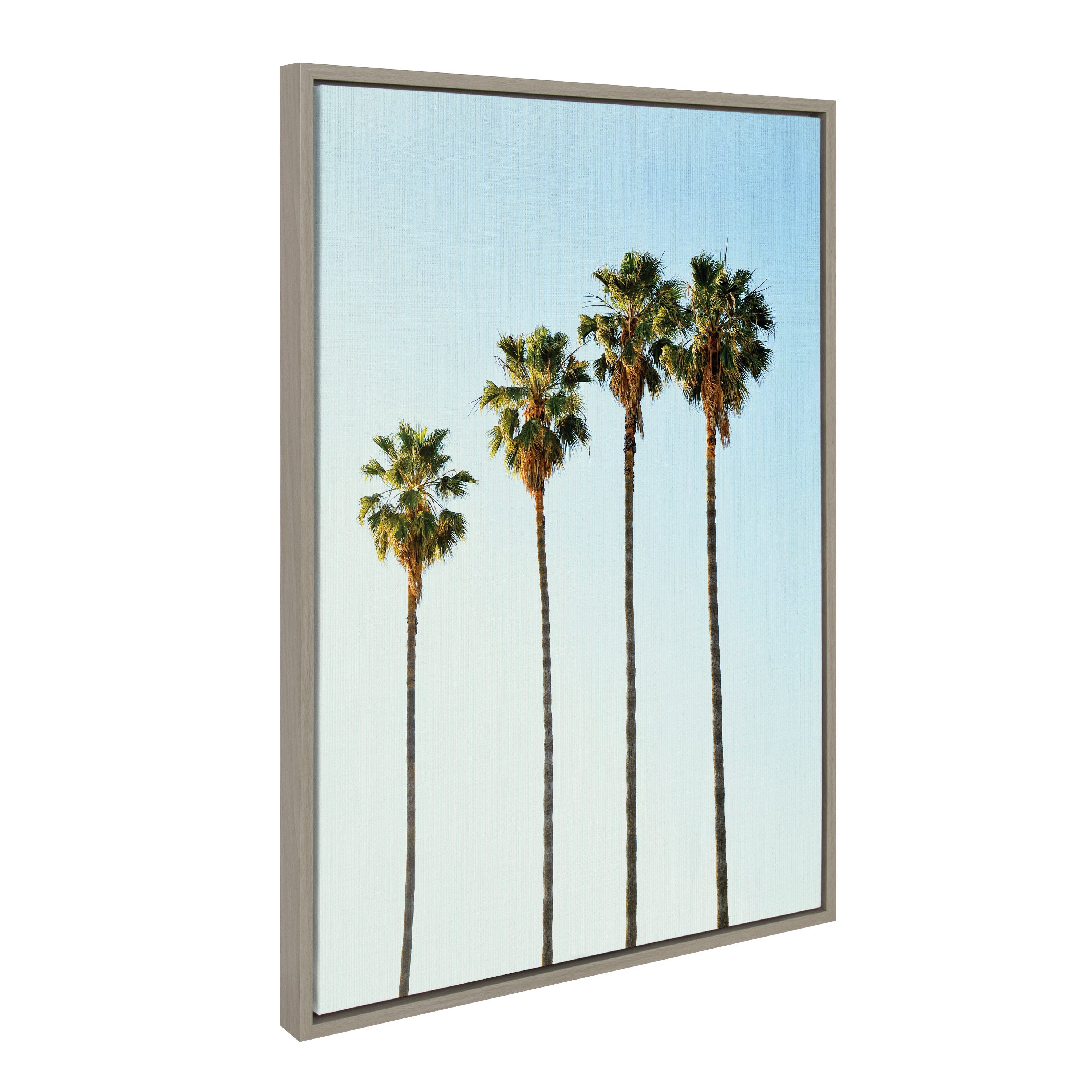 Sylvie Four Palm Trees Framed Canvas by Simon Te