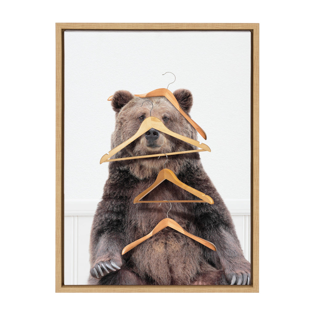 Sylvie Lets Hang Out Bear Framed Canvas by Amy Peterson Art Studio