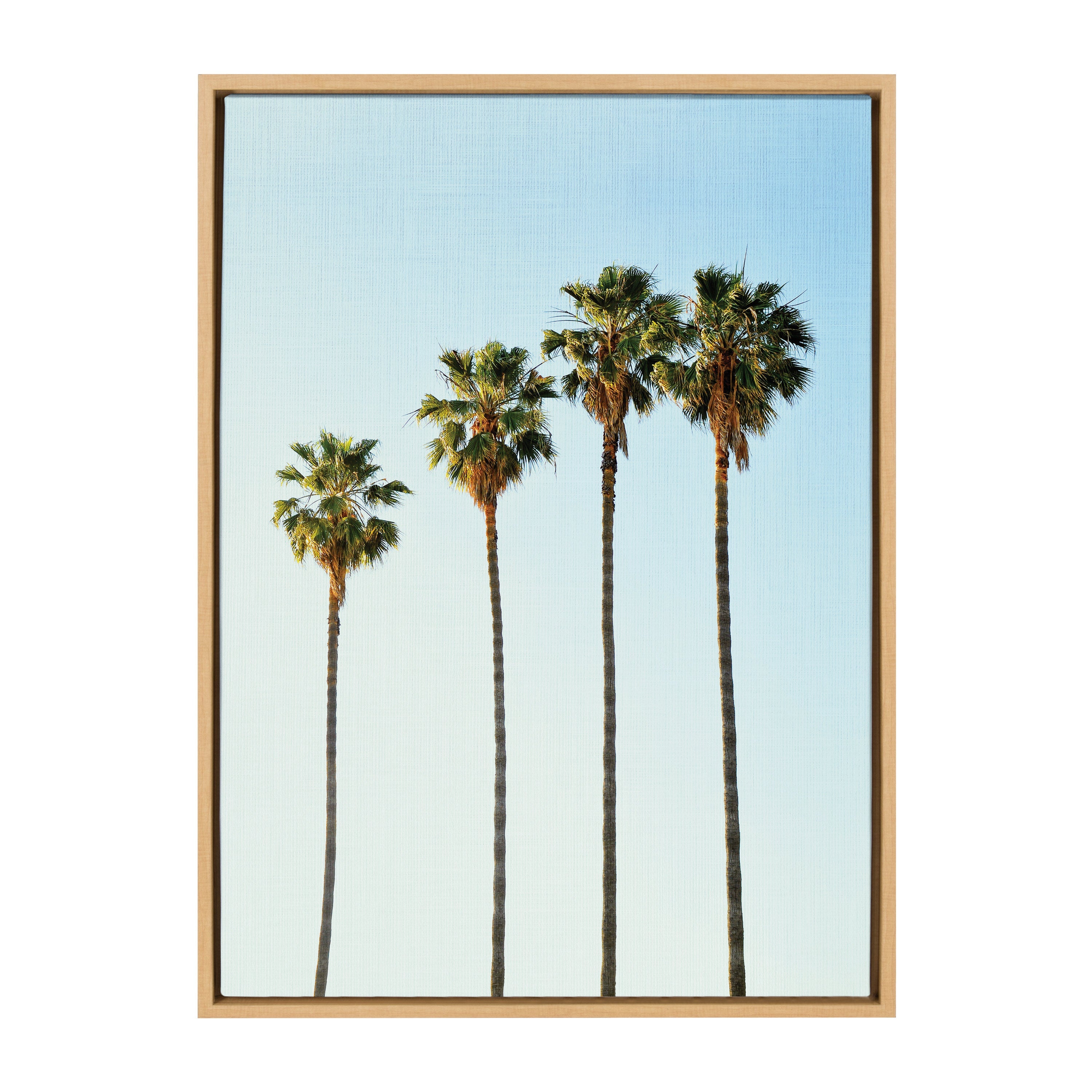 Sylvie Four Palm Trees Framed Canvas by Simon Te