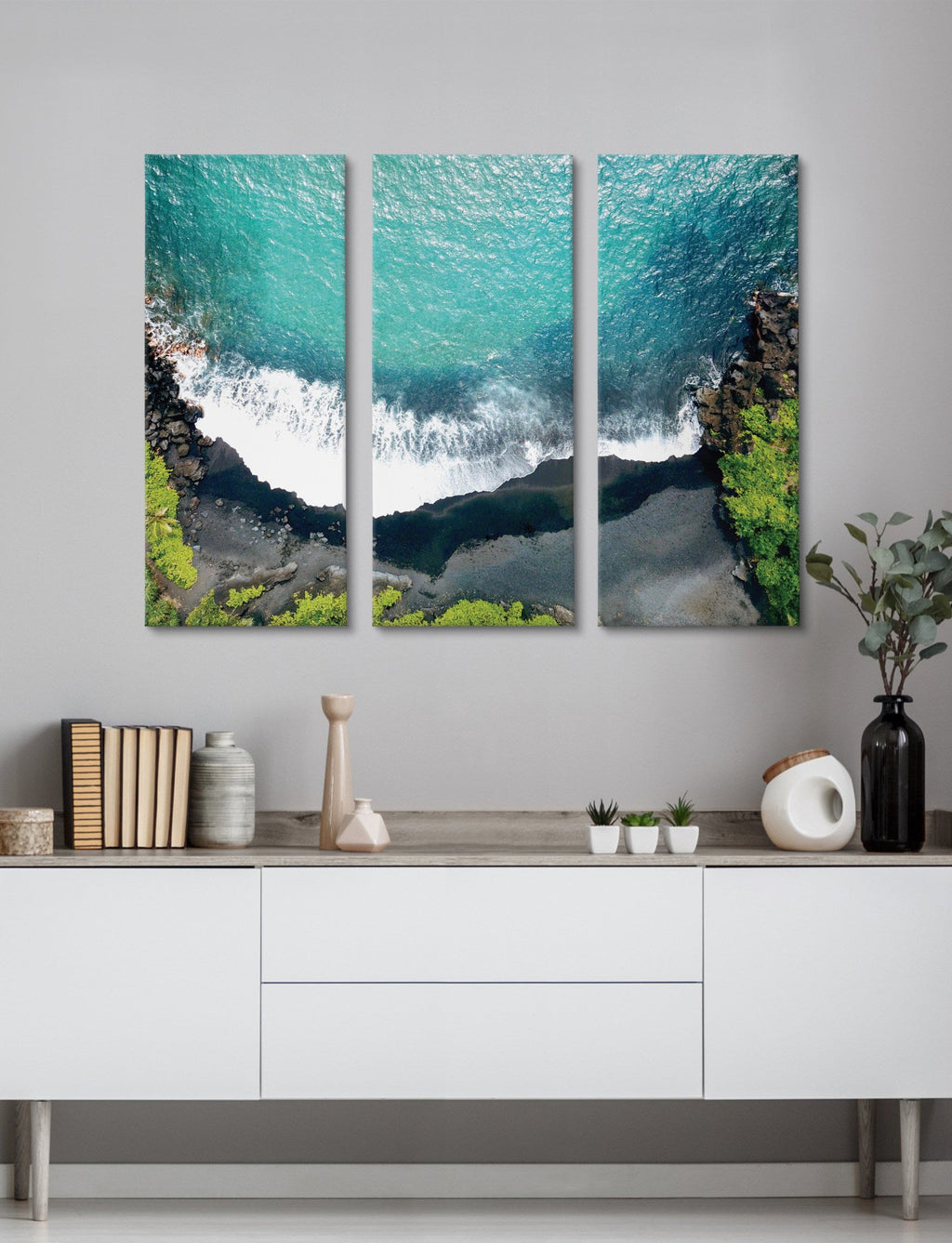 Maui Black Sands Beach Canvas by Rachel Bolgov