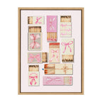 Sylvie Retro Matchboxes Bows Framed Canvas by Honey Island Studio