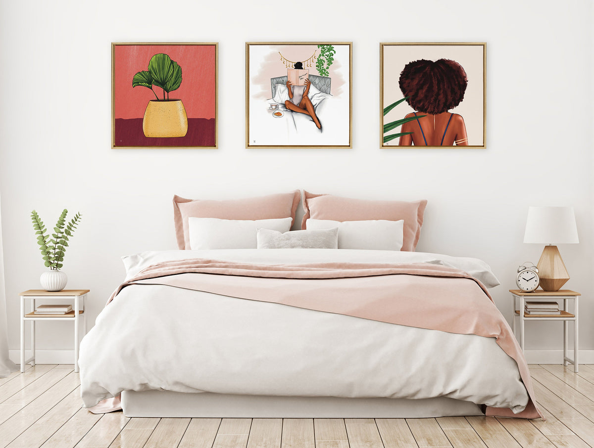 Sylvie Book Bed And Faith Framed Canvas by Mary Joak