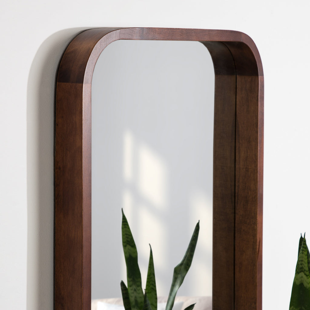 Hutton Wood Framed Radius Rectangle Mirror