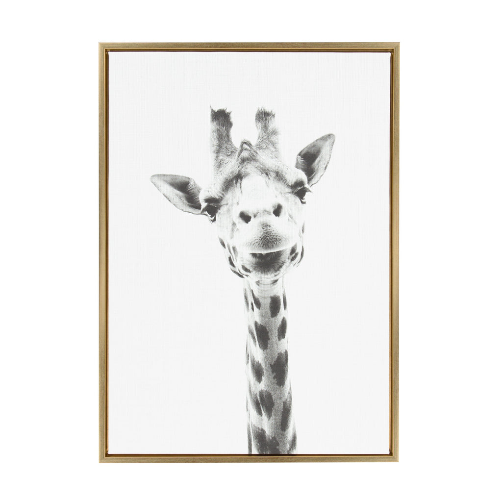 Sylvie Giraffe Framed Canvas by Simon Te of Tai Prints