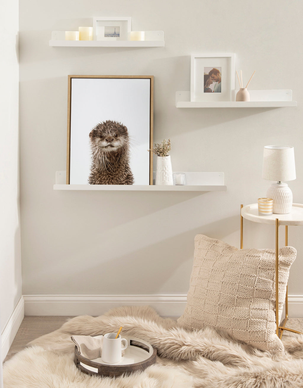 Sylvie Animal Studio Otter Framed Canvas by Amy Peterson Art Studio