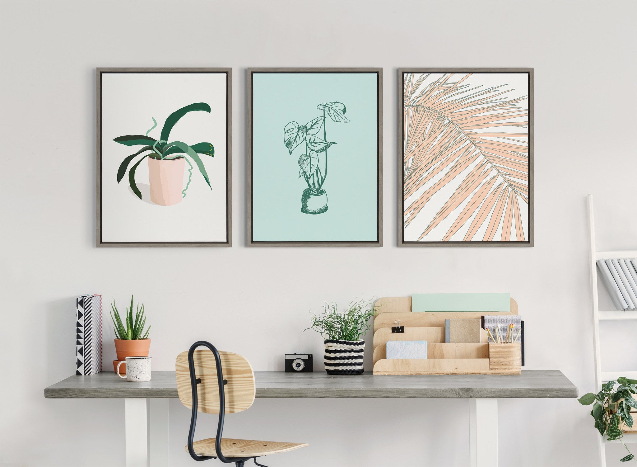 Sylvie Palms Framed Canvas by Alicia Schultz
