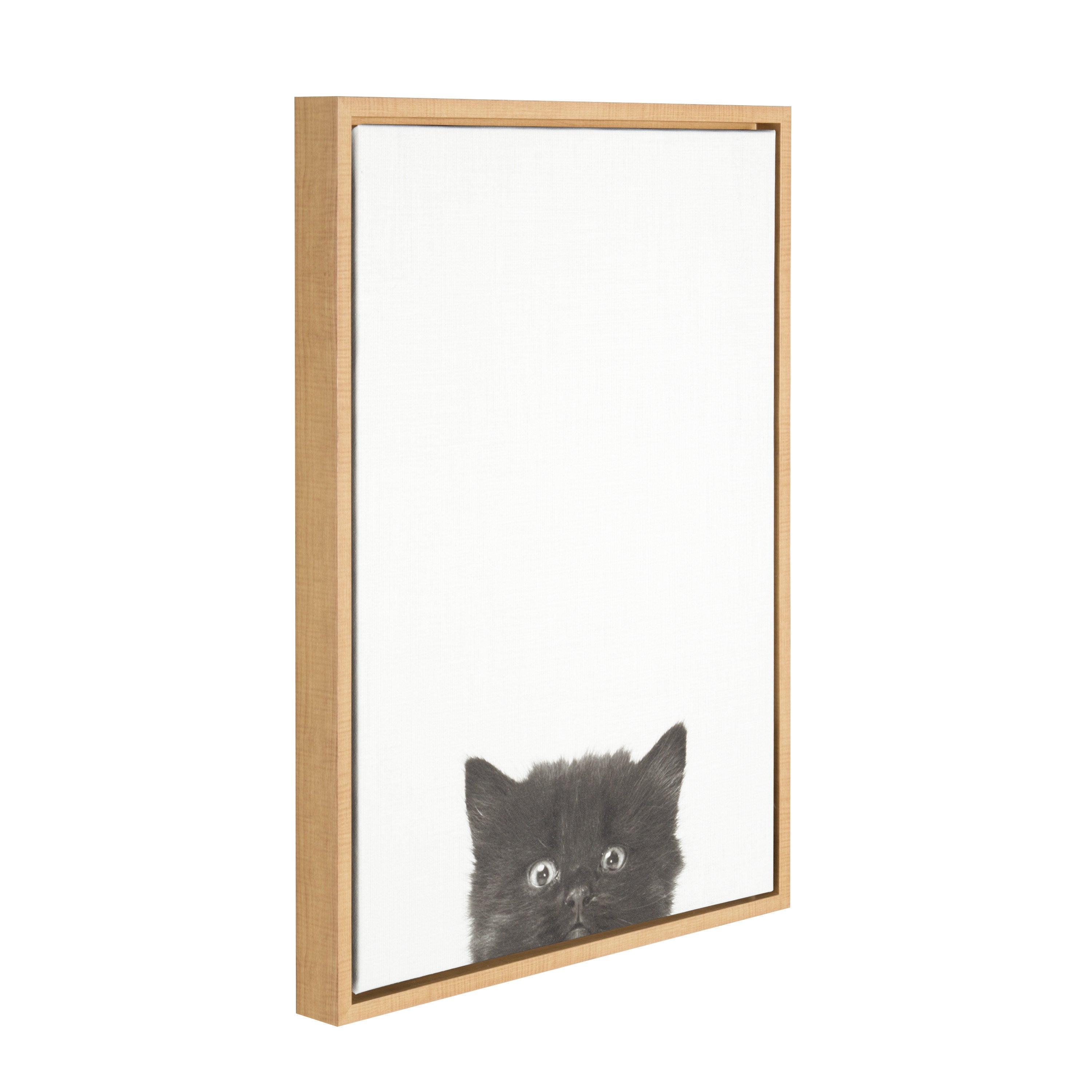 Sylvie Black Kitten Framed Canvas by Simon Te of Tai Prints
