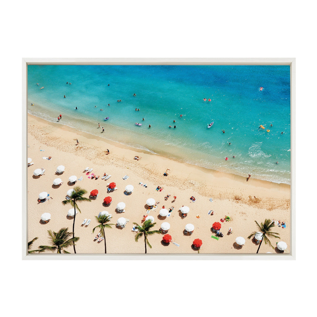 Sylvie Tropical Beach Framed Canvas by Simon Te