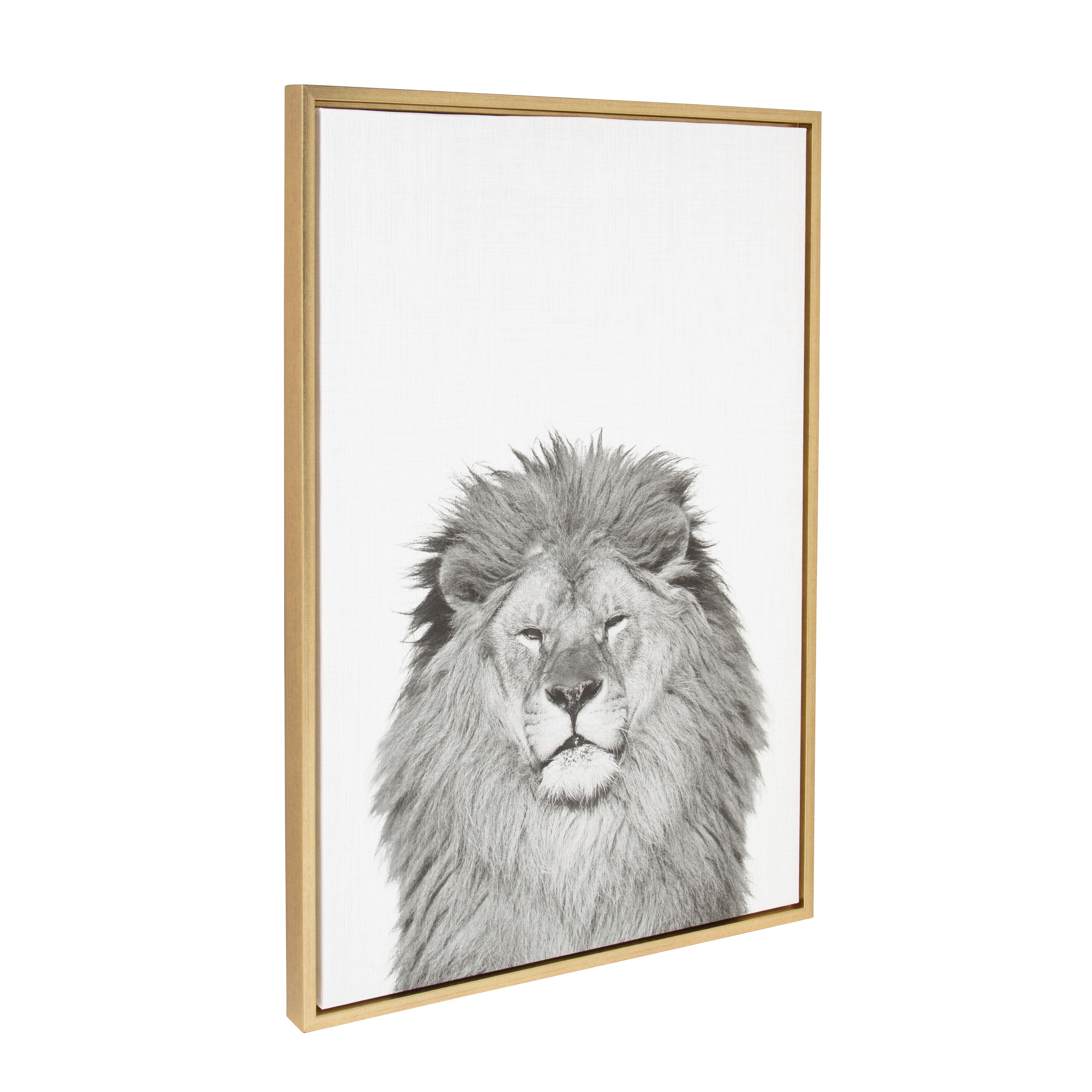 Sylvie Lion Framed Canvas by Simon Te Tai