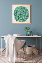 Sylvie Watercolor Burst Framed Canvas by Cat Coquillette