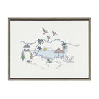 Sylvie Tropical Beach Scene Framed Canvas by The Creative Bunch Studio