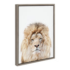 Sylvie Lion Stare Portrait Framed Canvas by Amy Peterson Art Studio