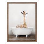 Blake Giraffe 2 in Tub Color Framed Printed Glass by Amy Peterson Art Studio