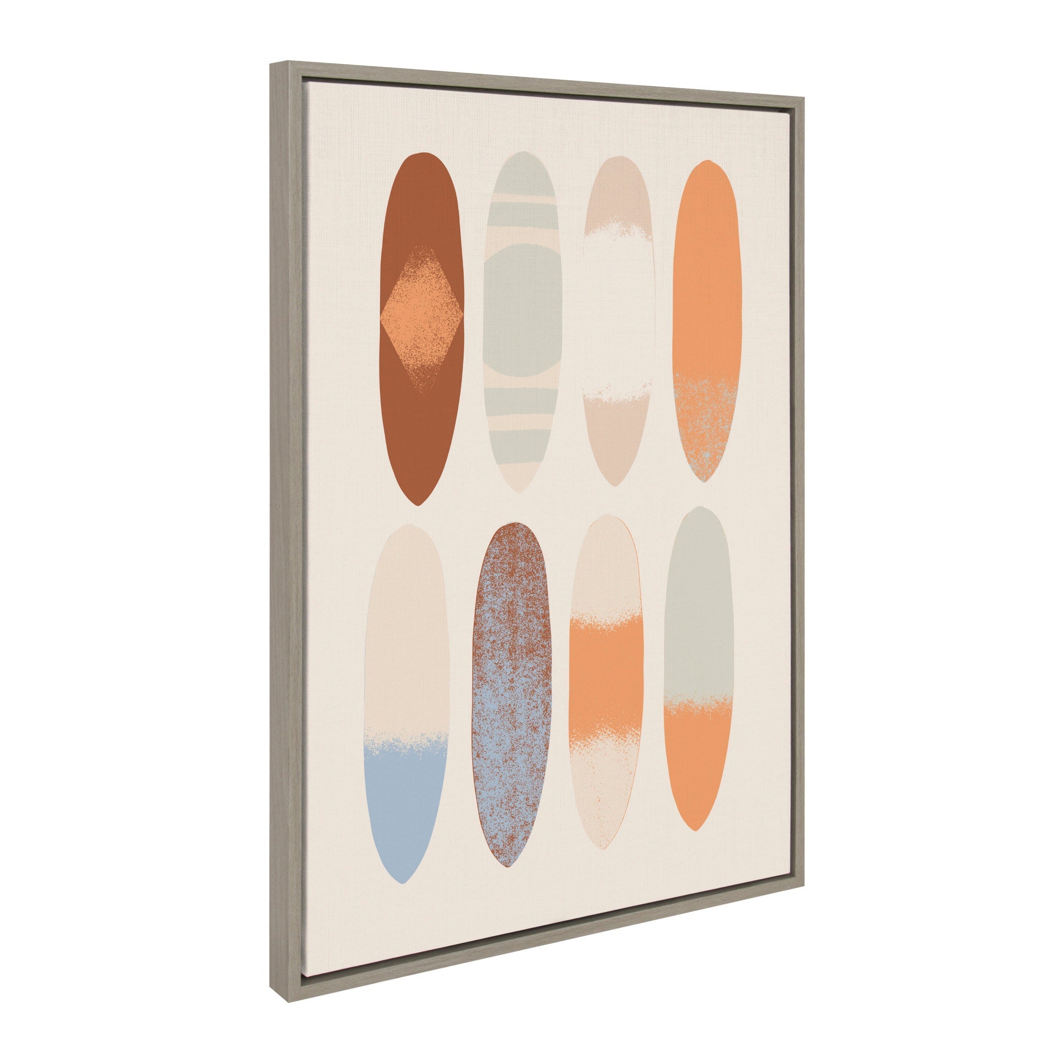 Sylvie Sea Breeze Board Pattern Framed Canvas by Hannah Beisang