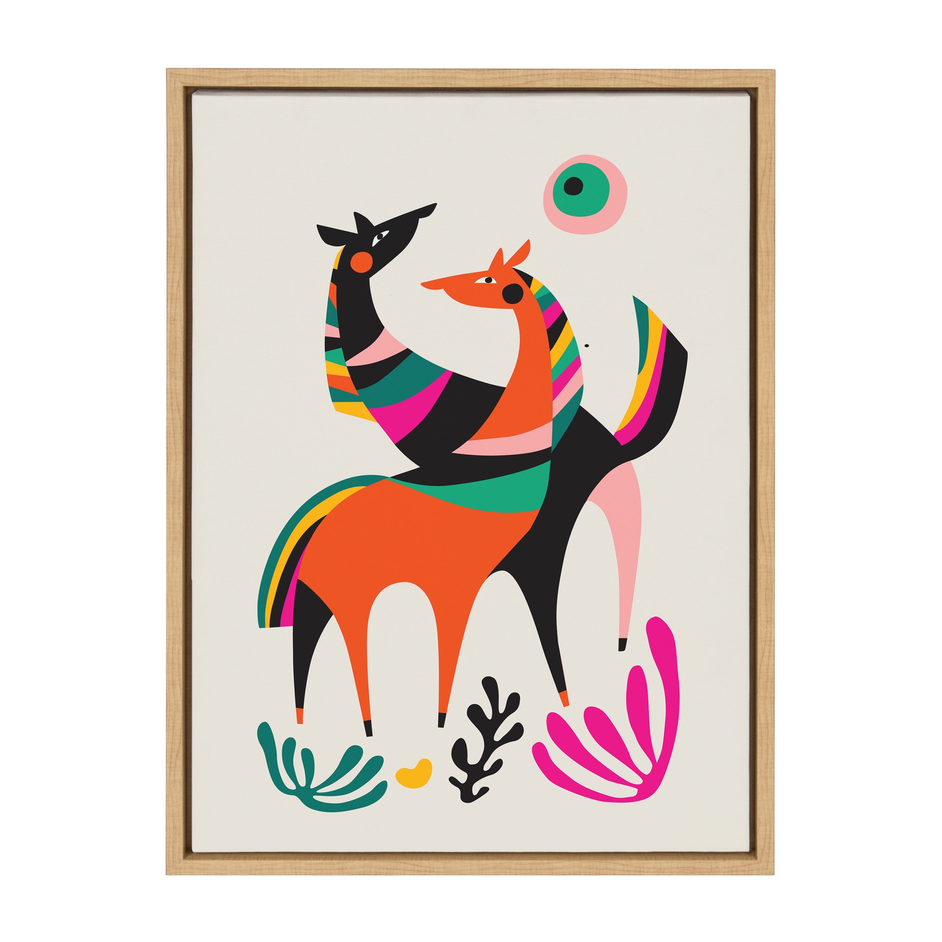 Sylvie Dancing Horses Framed Canvas by Rachel Lee of My Dream Wall