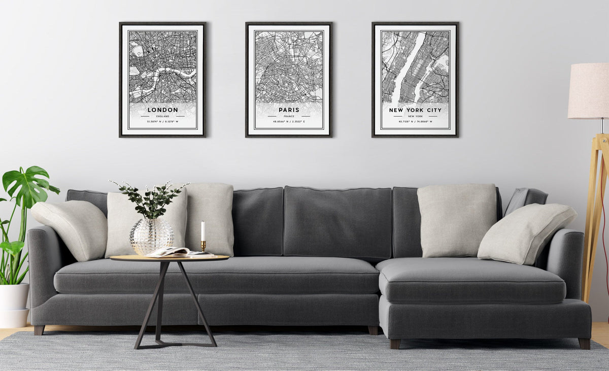Sylvie London Modern Map Framed Canvas by Jake Goossen