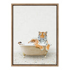 Sylvie Tiger in Terrazzo Bath Framed Canvas by Amy Peterson Art Studio