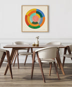 Sylvie Colorwheel Cream Framed Canvas by Carey Copeland