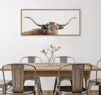 Sylvie Texas Longhorn Framed Canvas by The Creative Bunch Studio