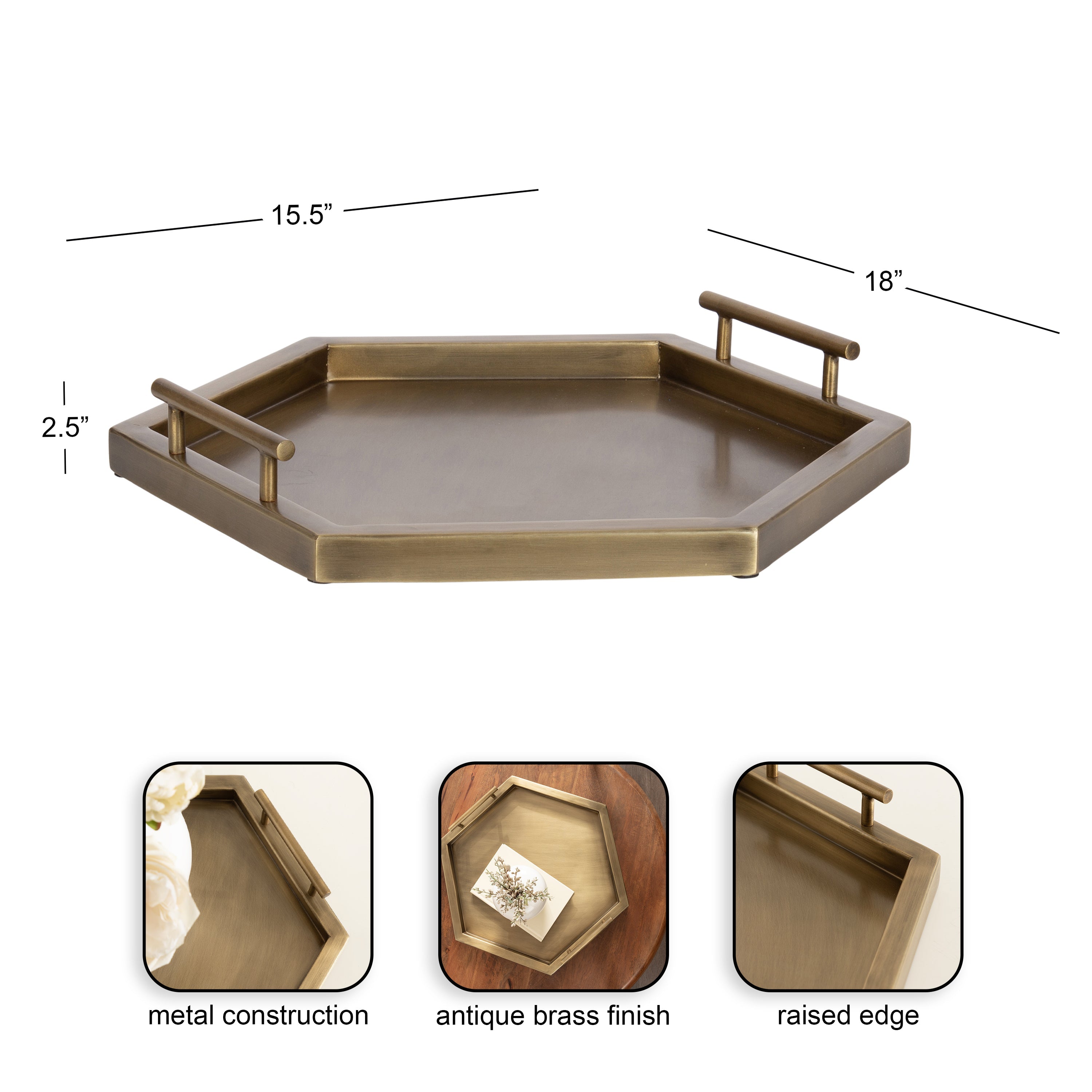 Halsey Hexagon Decorative Tray