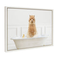Sylvie Alpaca In Bubble Bath Neutral Style Framed Canvas by Amy Peterson Art Studio