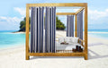 Seascapes Stripe Grommet Panel Pair each 50 x 108 in Indigo