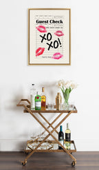 Sylvie XOXO Kisses Guest Check Framed Canvas by Alli Standefer