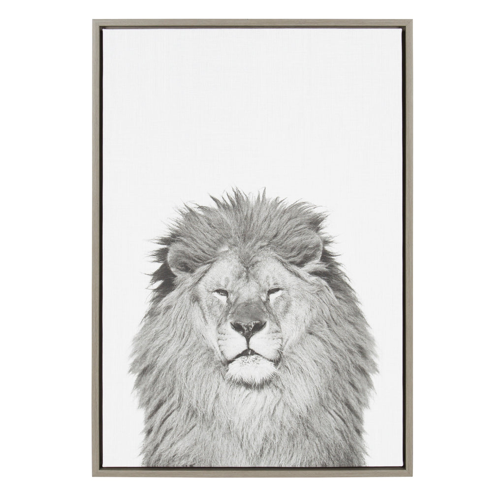 Sylvie Lion Framed Canvas by Simon Te Tai