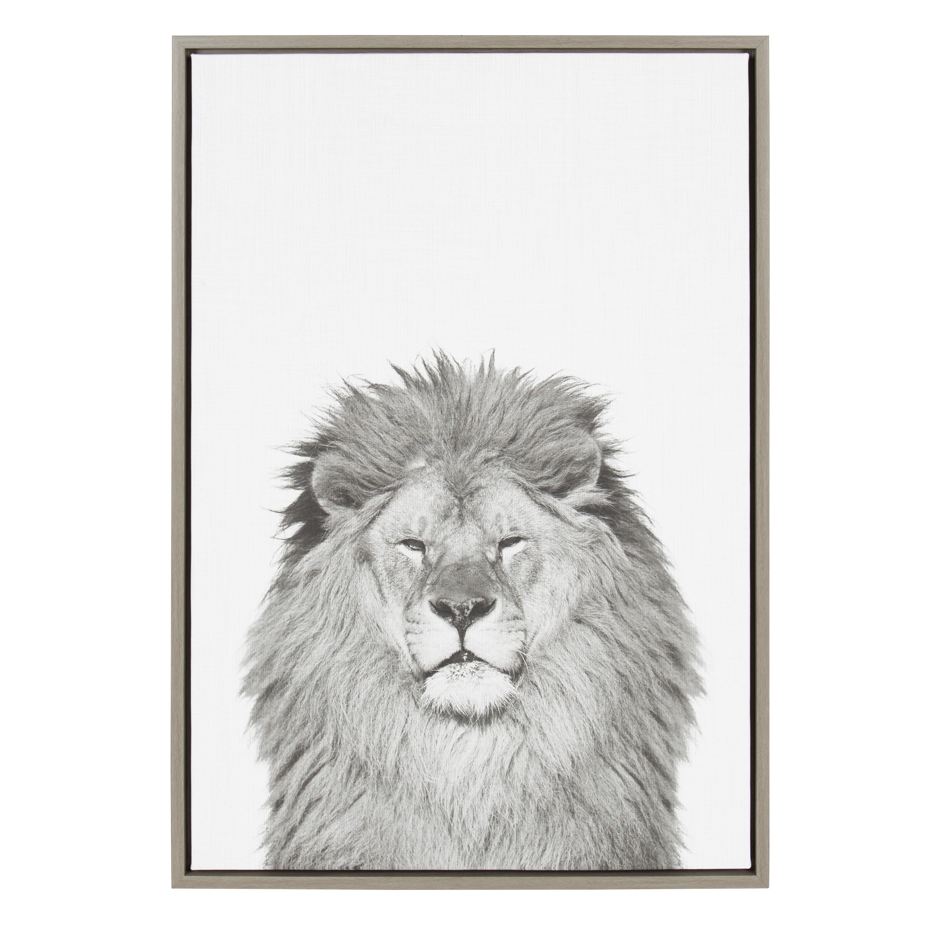 Sylvie Lion Framed Canvas by Simon Te Tai
