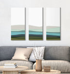 Abstract Blue Lake and Mountains Canvas Art Set by The Creative Bunch Studio