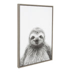Sylvie Sloth Framed Canvas by Simon Te Tai