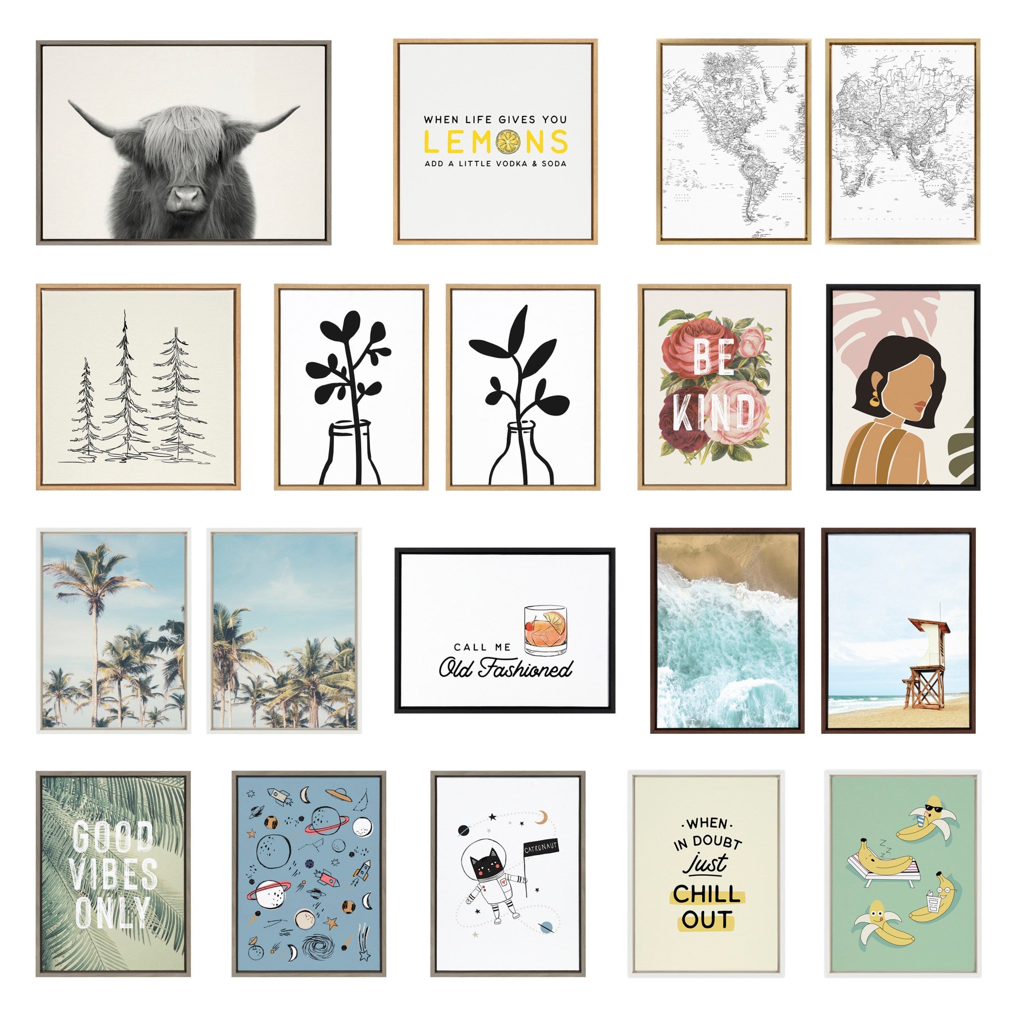 Sylvie Looking Sharp Cactus Garden Framed Canvas by The Creative Bunch Studio